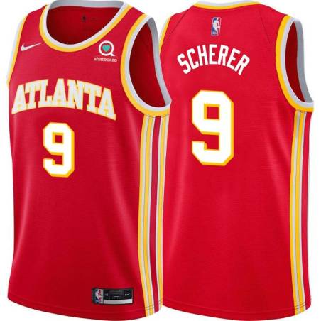 Torch_Red Herb Scherer Hawks #9 Twill Basketball Jersey FREE SHIPPING