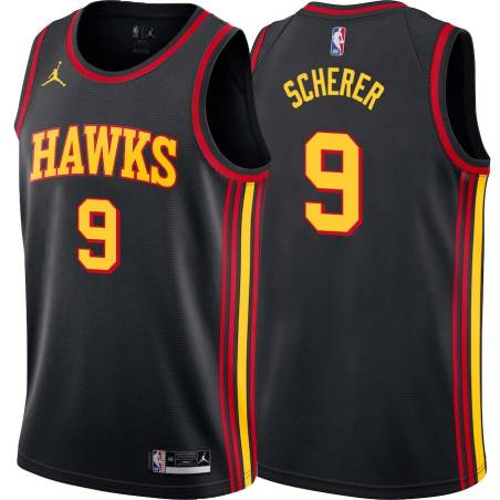 Black Herb Scherer Hawks #9 Twill Basketball Jersey FREE SHIPPING