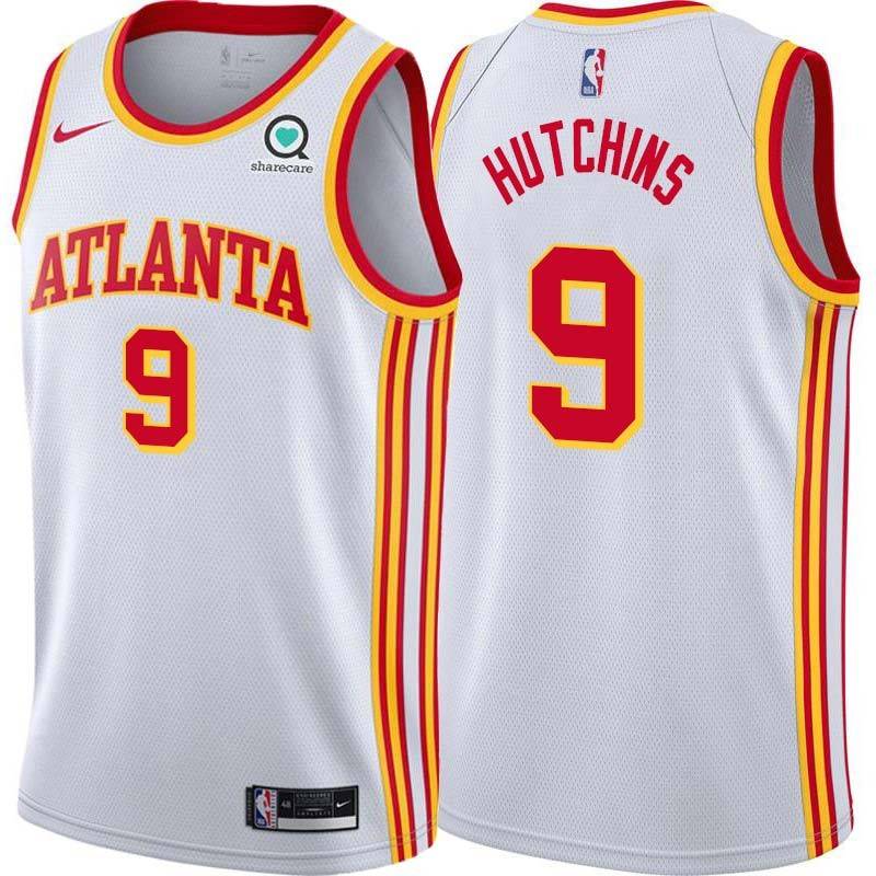 White Mel Hutchins Hawks #9 Twill Basketball Jersey FREE SHIPPING