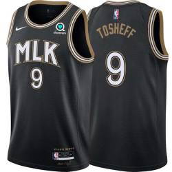 Black_City Bill Tosheff Hawks #9 Twill Basketball Jersey FREE SHIPPING