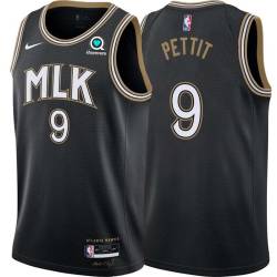 Black_City Bob Pettit Hawks #9 Twill Basketball Jersey FREE SHIPPING