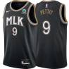 Black_City Bob Pettit Hawks #9 Twill Basketball Jersey FREE SHIPPING