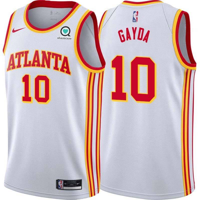 White Ed Gayda Hawks #10 Twill Basketball Jersey FREE SHIPPING