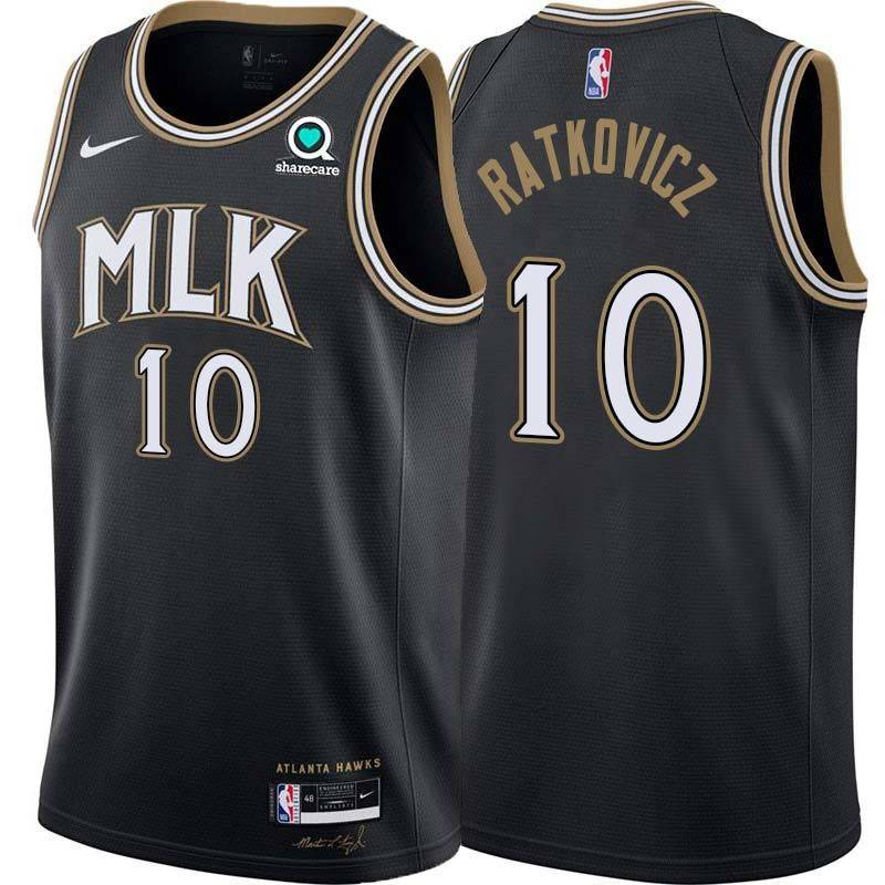 Black_City George Ratkovicz Hawks #10 Twill Basketball Jersey FREE SHIPPING