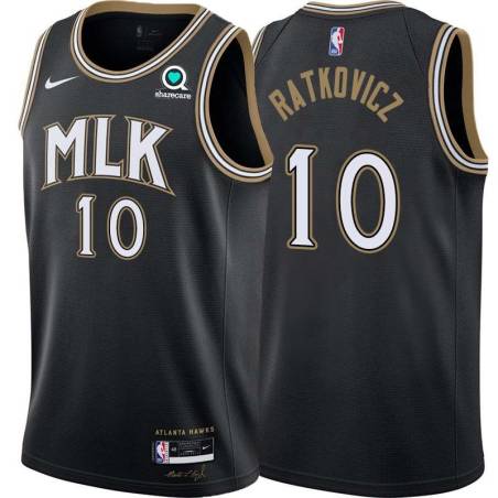 Black_City George Ratkovicz Hawks #10 Twill Basketball Jersey FREE SHIPPING