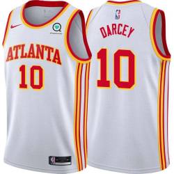 White Pete Darcey Hawks #10 Twill Basketball Jersey FREE SHIPPING