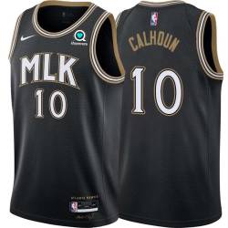 Black_City Bill Calhoun Hawks #10 Twill Basketball Jersey FREE SHIPPING