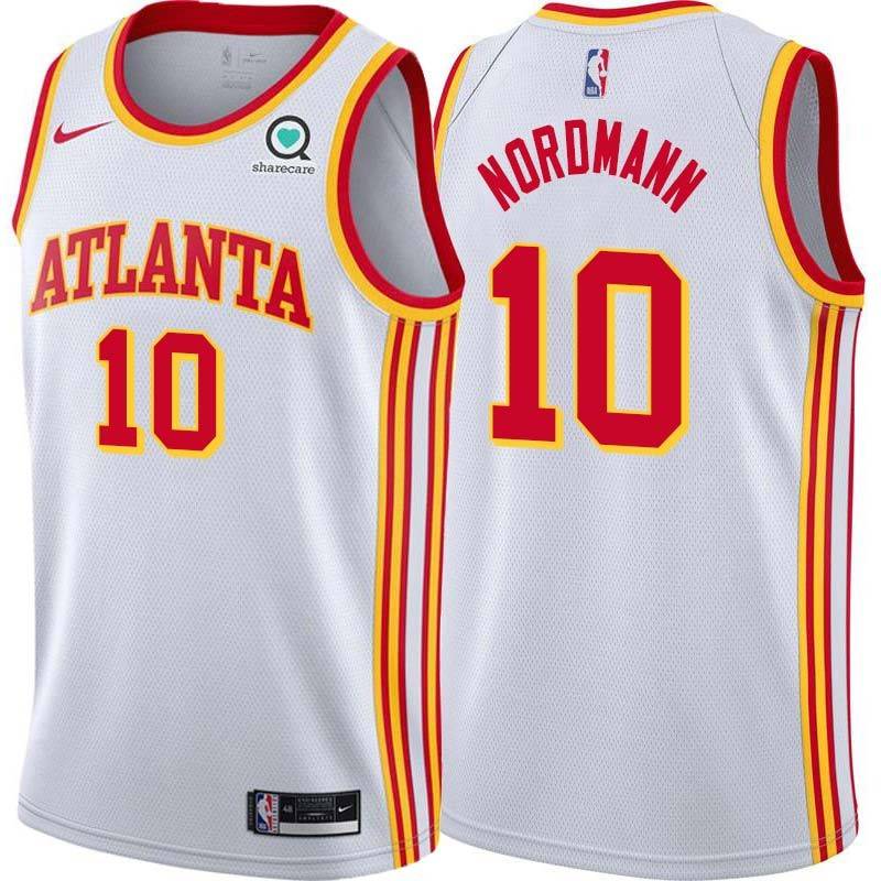 White Bevo Nordmann Hawks #10 Twill Basketball Jersey FREE SHIPPING