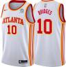 White Bill Bridges Hawks #10 Twill Basketball Jersey FREE SHIPPING