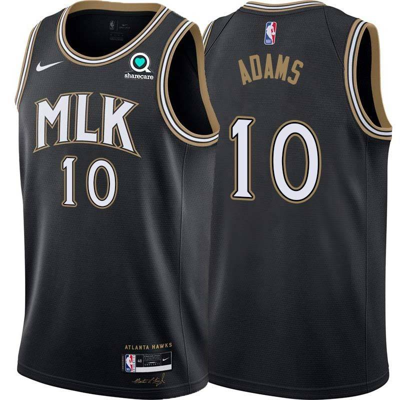 Black_City Don Adams Hawks #10 Twill Basketball Jersey FREE SHIPPING