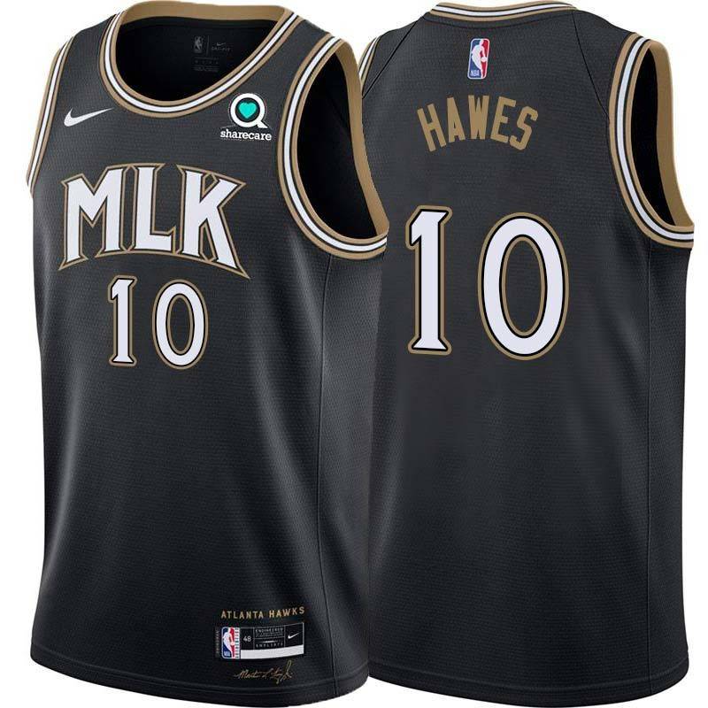 Black_City Steve Hawes Hawks #10 Twill Basketball Jersey FREE SHIPPING