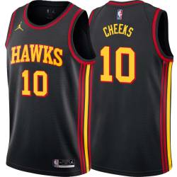 Black Maurice Cheeks Hawks #10 Twill Basketball Jersey FREE SHIPPING