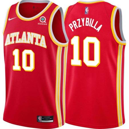 Torch_Red Joel Przybilla Hawks #10 Twill Basketball Jersey FREE SHIPPING