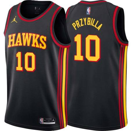 Black Joel Przybilla Hawks #10 Twill Basketball Jersey FREE SHIPPING