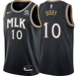 Black_City Mike Bibby Hawks #10 Twill Basketball Jersey FREE SHIPPING