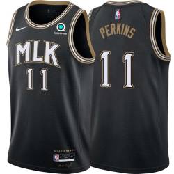 Black_City Warren Perkins Hawks #11 Twill Basketball Jersey FREE SHIPPING