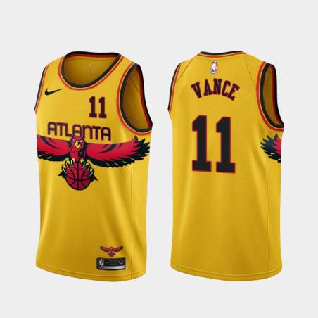 Yellow_City Gene Vance Hawks #11 Twill Basketball Jersey FREE SHIPPING