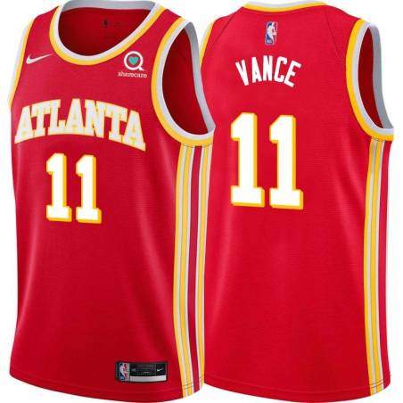 Torch_Red Gene Vance Hawks #11 Twill Basketball Jersey FREE SHIPPING