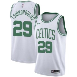 White Lou Tsioropoulos Twill Basketball Jersey -Celtics #29 Tsioropoulos Twill Jerseys, FREE SHIPPING