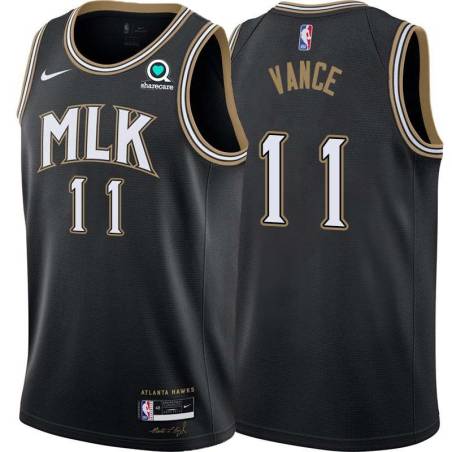 Black_City Gene Vance Hawks #11 Twill Basketball Jersey FREE SHIPPING