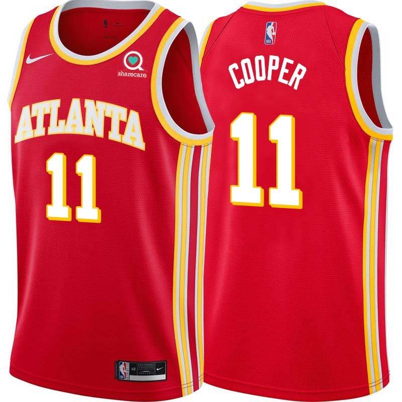 Torch_Red Chuck Cooper Hawks #11 Twill Basketball Jersey FREE SHIPPING