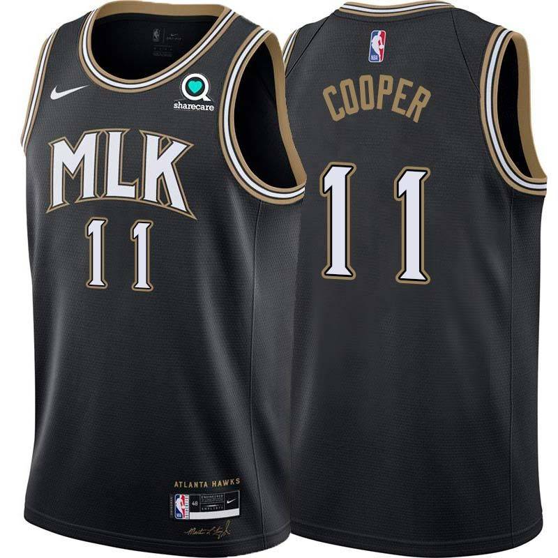 Black_City Chuck Cooper Hawks #11 Twill Basketball Jersey FREE SHIPPING