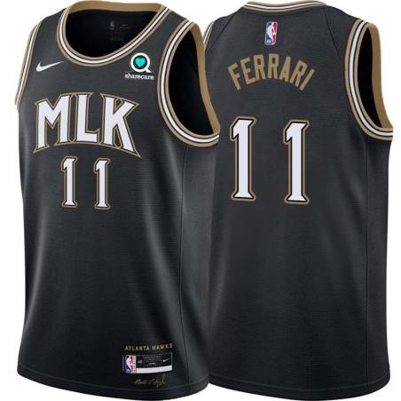 Black_City Al Ferrari Hawks #11 Twill Basketball Jersey FREE SHIPPING