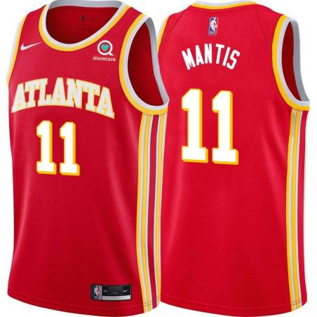 Torch_Red Nick Mantis Hawks #11 Twill Basketball Jersey FREE SHIPPING