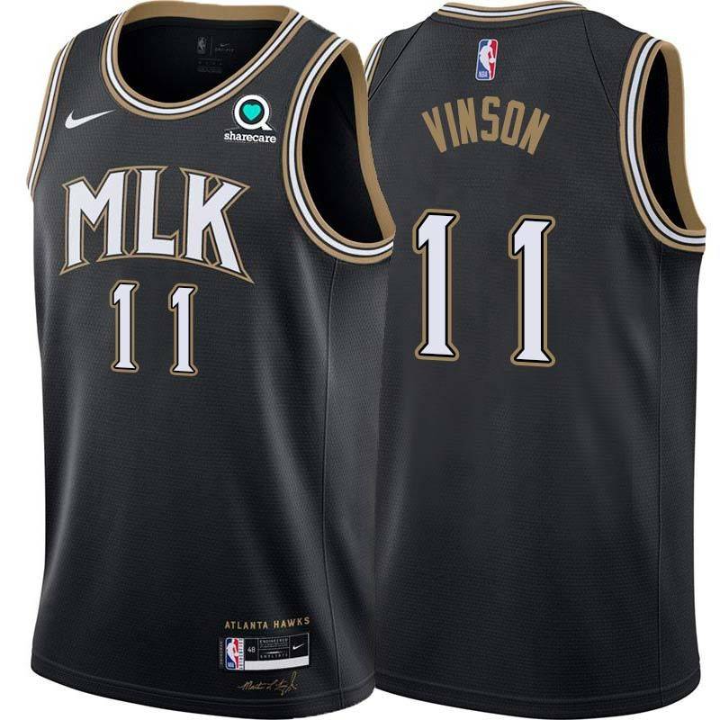 Black_City Fred Vinson Hawks #11 Twill Basketball Jersey FREE SHIPPING