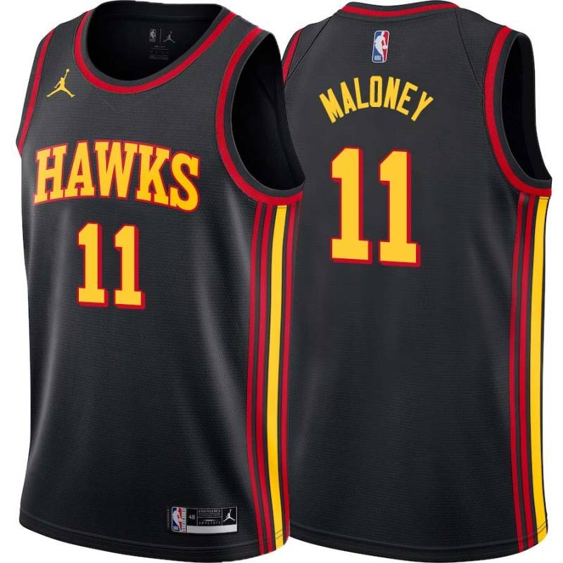 Black Matt Maloney Hawks #11 Twill Basketball Jersey FREE SHIPPING