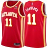 Torch_Red Jamal Crawford Hawks #11 Twill Basketball Jersey FREE SHIPPING