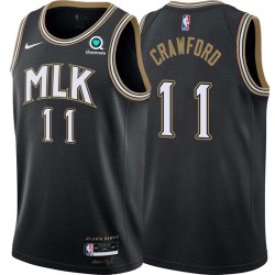 Black_City Jamal Crawford Hawks #11 Twill Basketball Jersey FREE SHIPPING