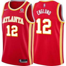 Torch_Red Gene Englund Hawks #12 Twill Basketball Jersey FREE SHIPPING