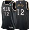 Black_City Gene Englund Hawks #12 Twill Basketball Jersey FREE SHIPPING