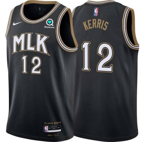 Black_City Jack Kerris Hawks #12 Twill Basketball Jersey FREE SHIPPING