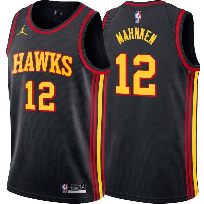 Black John Mahnken Hawks #12 Twill Basketball Jersey FREE SHIPPING