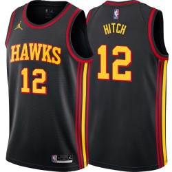 Black Lew Hitch Hawks #12 Twill Basketball Jersey FREE SHIPPING