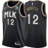 Black_City Dick Ricketts Hawks #12 Twill Basketball Jersey FREE SHIPPING