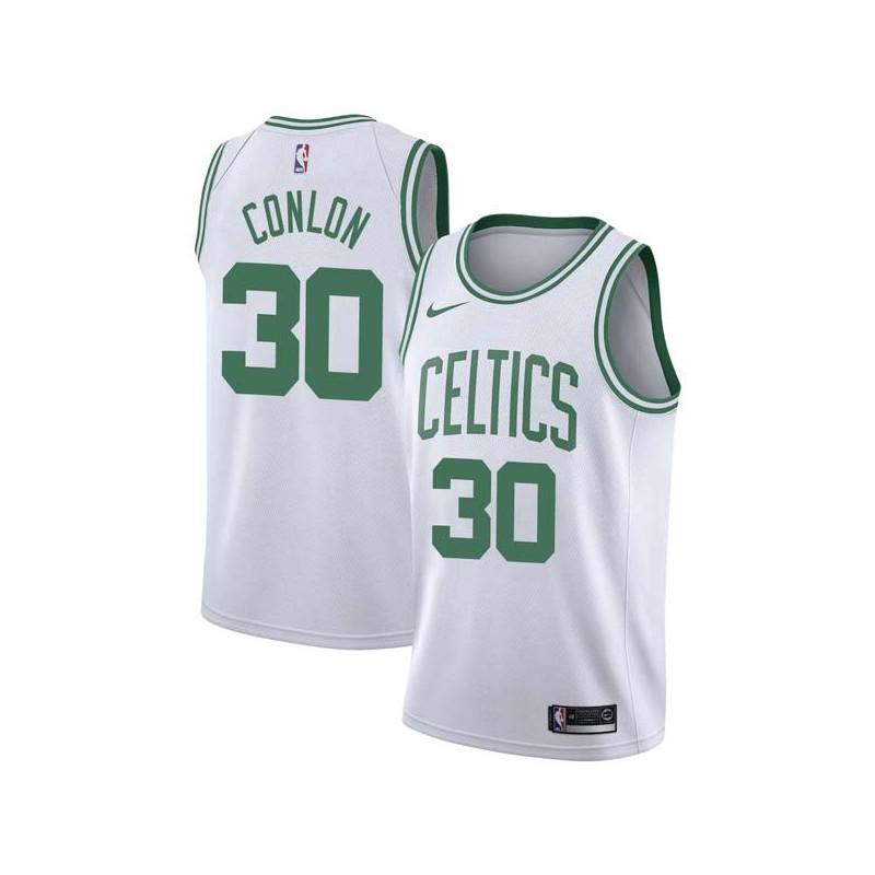 White Marty Conlon Twill Basketball Jersey -Celtics #30 Conlon Twill Jerseys, FREE SHIPPING