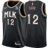 Black_City Ron Horn Hawks #12 Twill Basketball Jersey FREE SHIPPING