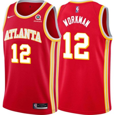 Torch_Red Tom Workman Hawks #12 Twill Basketball Jersey FREE SHIPPING