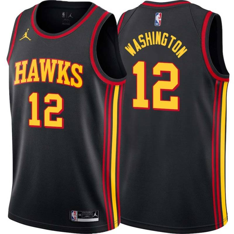 Black Jim Washington Hawks #12 Twill Basketball Jersey FREE SHIPPING