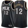 Black_City Jim Washington Hawks #12 Twill Basketball Jersey FREE SHIPPING