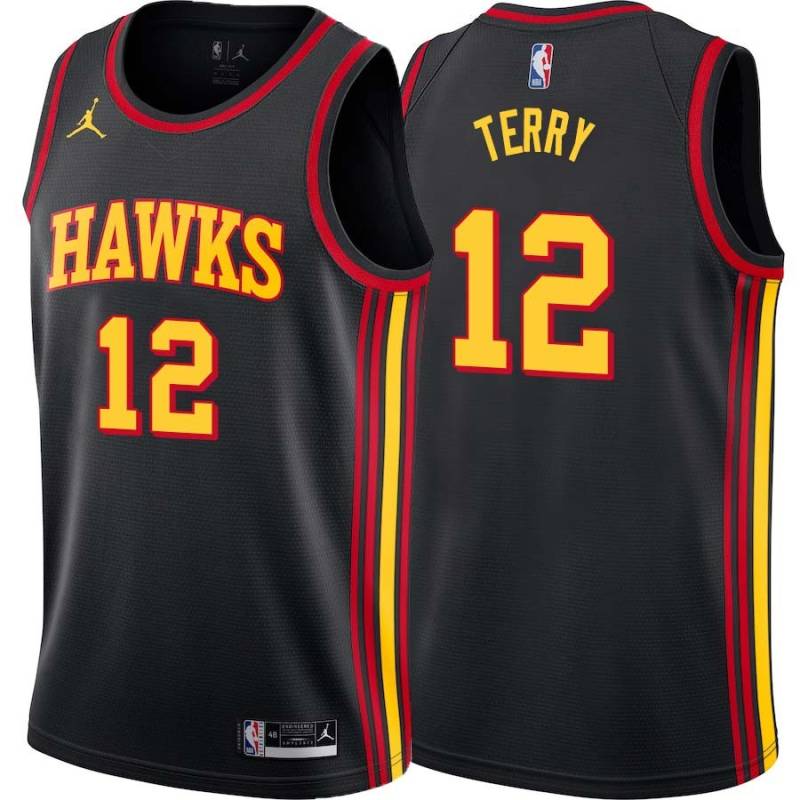 Black Claude Terry Hawks #12 Twill Basketball Jersey FREE SHIPPING