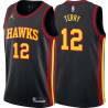 Black Claude Terry Hawks #12 Twill Basketball Jersey FREE SHIPPING