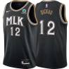 Black_City Dan Dickau Hawks #12 Twill Basketball Jersey FREE SHIPPING