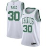 White Brandon Bass Twill Basketball Jersey -Celtics #30 Bass Twill Jerseys, FREE SHIPPING