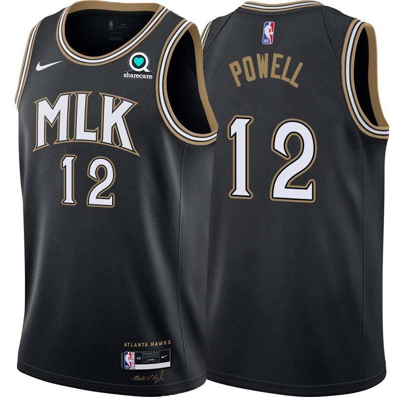 Black_City Josh Powell Hawks #12 Twill Basketball Jersey FREE SHIPPING