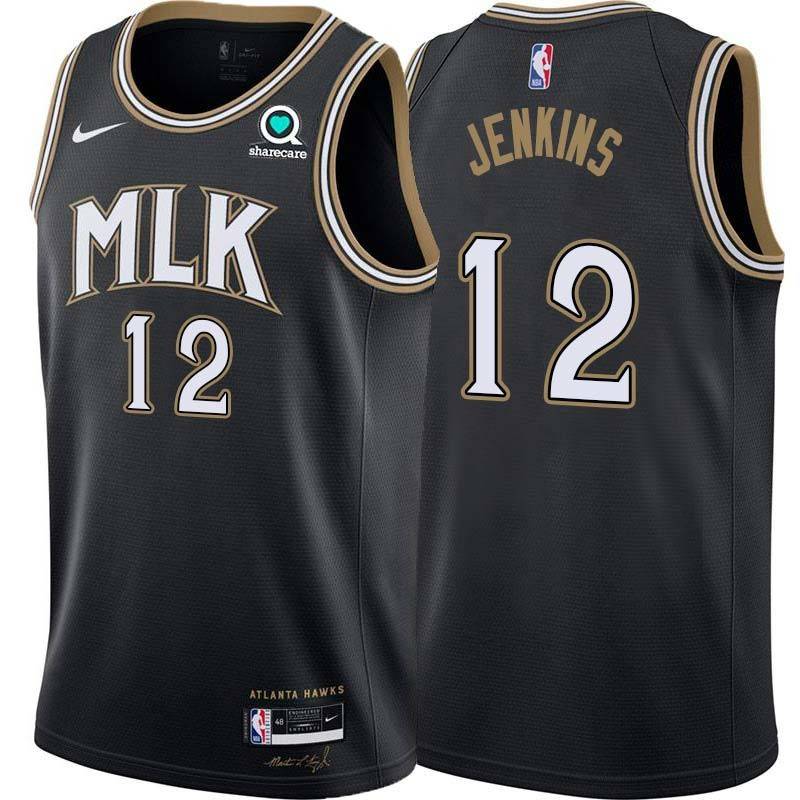 Black_City John Jenkins Hawks #12 Twill Basketball Jersey FREE SHIPPING