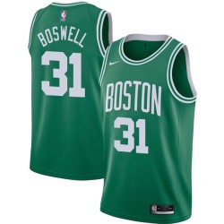 Green Tom Boswell Twill Basketball Jersey -Celtics #31 Boswell Twill Jerseys, FREE SHIPPING